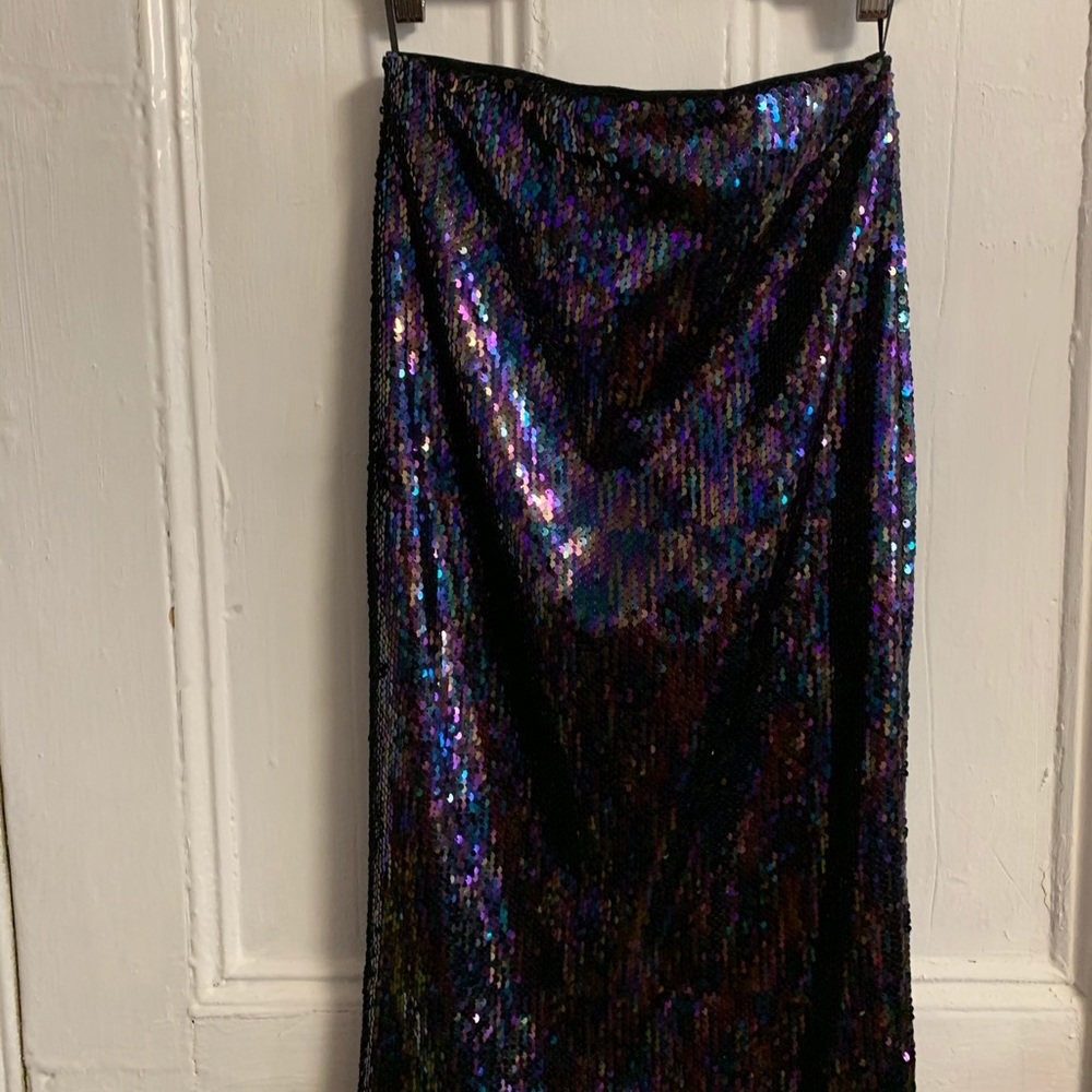 Miss Selfridge iridescent sequin pencil skirt